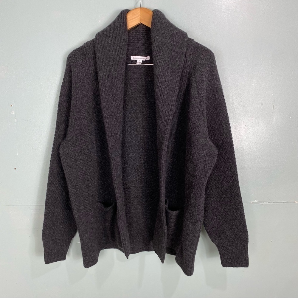 Epoque Evolution Gray Chunky Knit All Day Cardigan Sz M‎ Wool